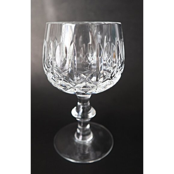 4 Cut Crystal Wine Glasses Stems Goblets Vintage Barware - Picture 4 of 6